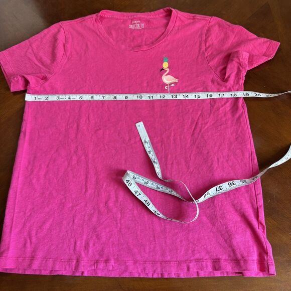 J. Crew Factory Women's "Flamingo w Pineapple" Collector's T Shirt Pink Sz L - Picture 9 of 12